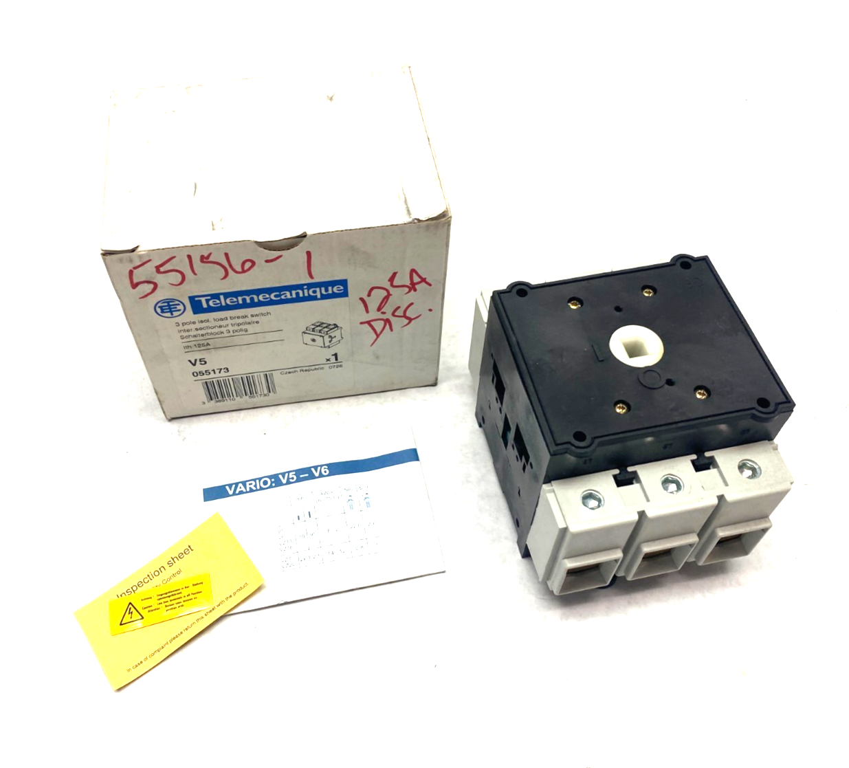 Telemecanique 055173 Isol. Load Break Switch V5 3-Pole 125A - Maverick Industrial Sales