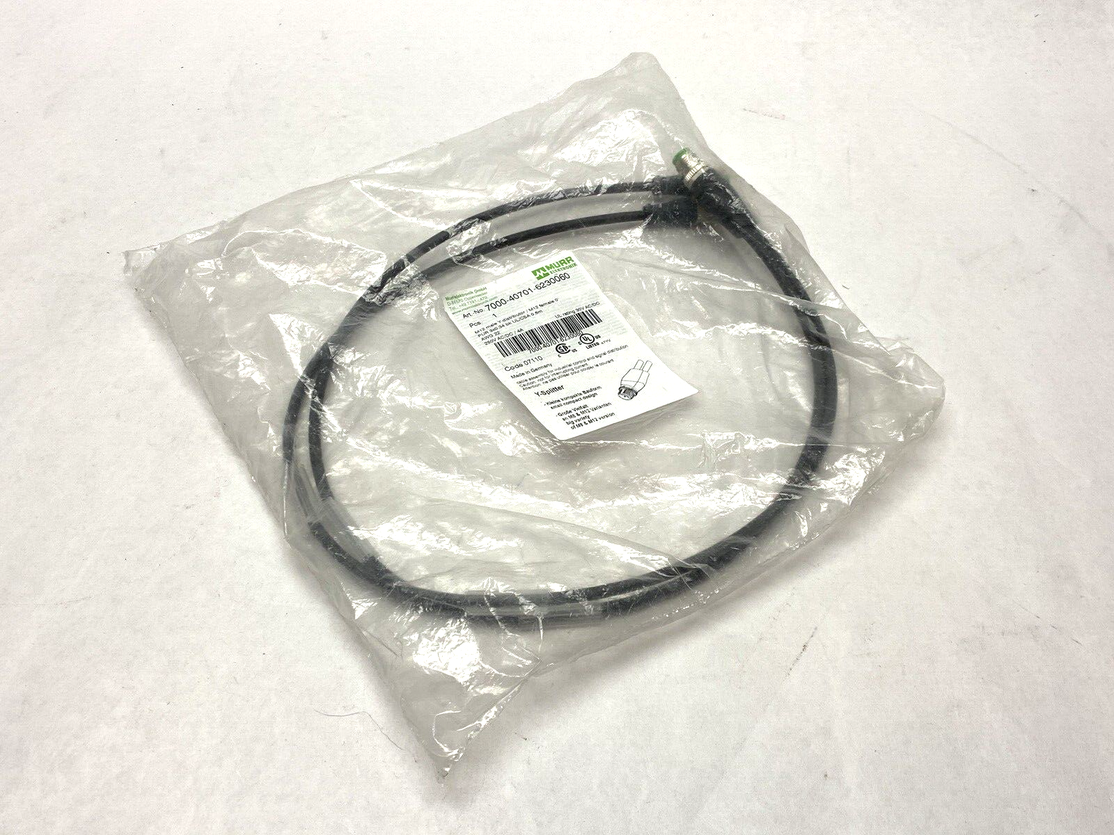 Murrelektronik 7000-40701-6230060 M12 Y-Splitter Male to Female - Maverick Industrial Sales