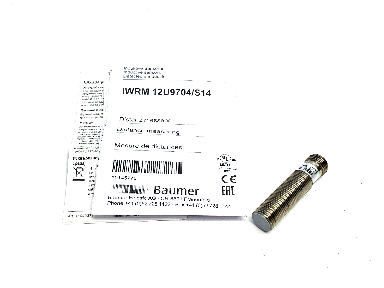 IWRM 12U9704/S14 | Baumer Inductive Distance Sensor 0... 4mm Voltage Out. 10145778 - Used - Maverick Industrial Sales