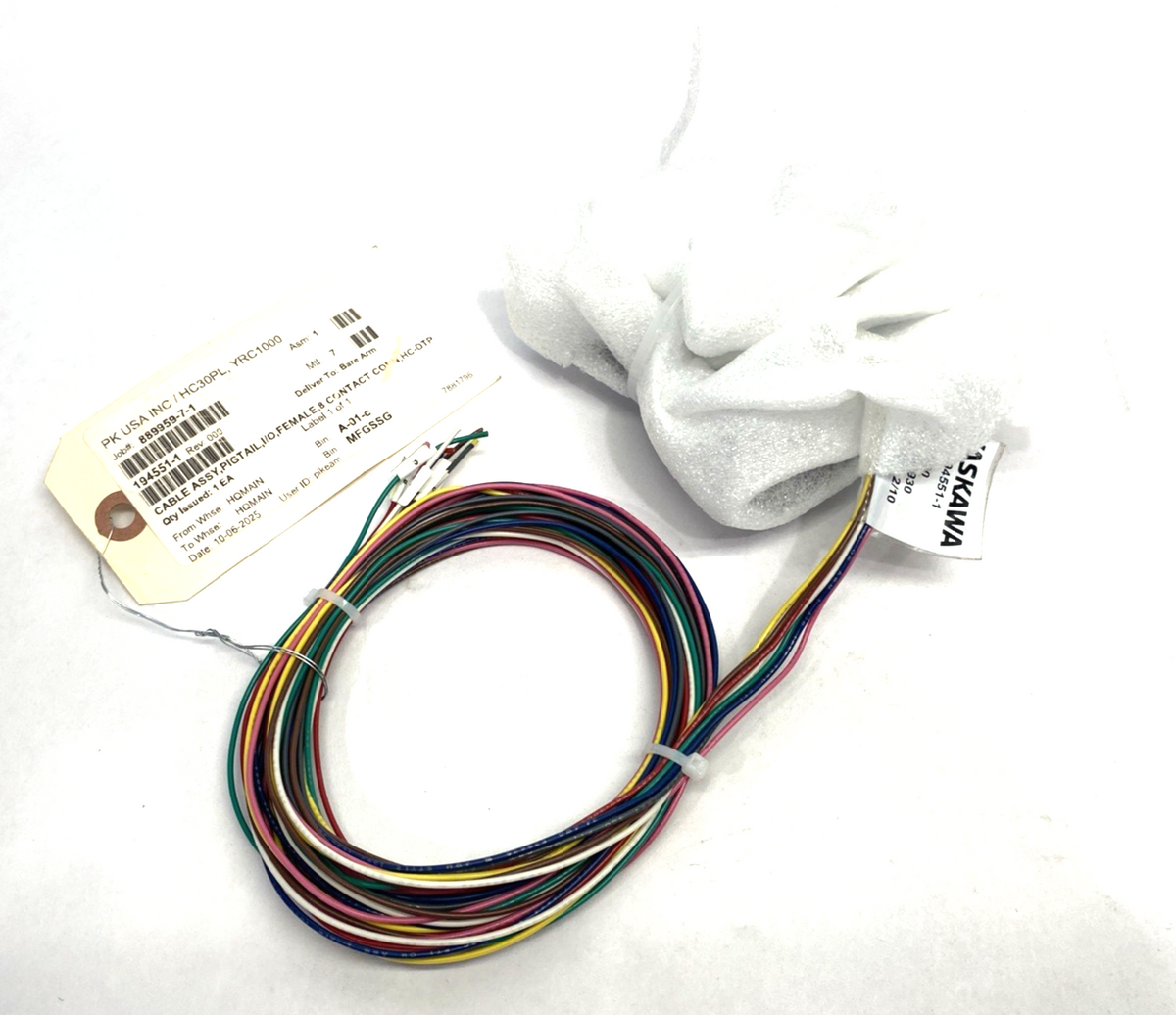 194551-1 | Yaskawa Cable Assembly, Pigtail I/O, Female, HC-DTP - New – Open box - Maverick Industrial Sales