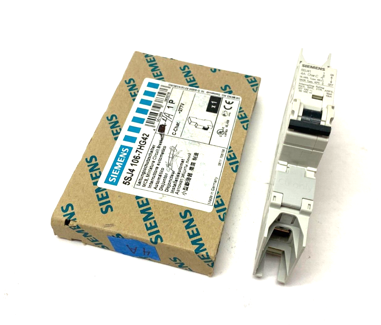 Siemens 5SJ4 106-7HG42 Miniature Circuit Breaker 4A 1-Pole 277V - Maverick Industrial Sales