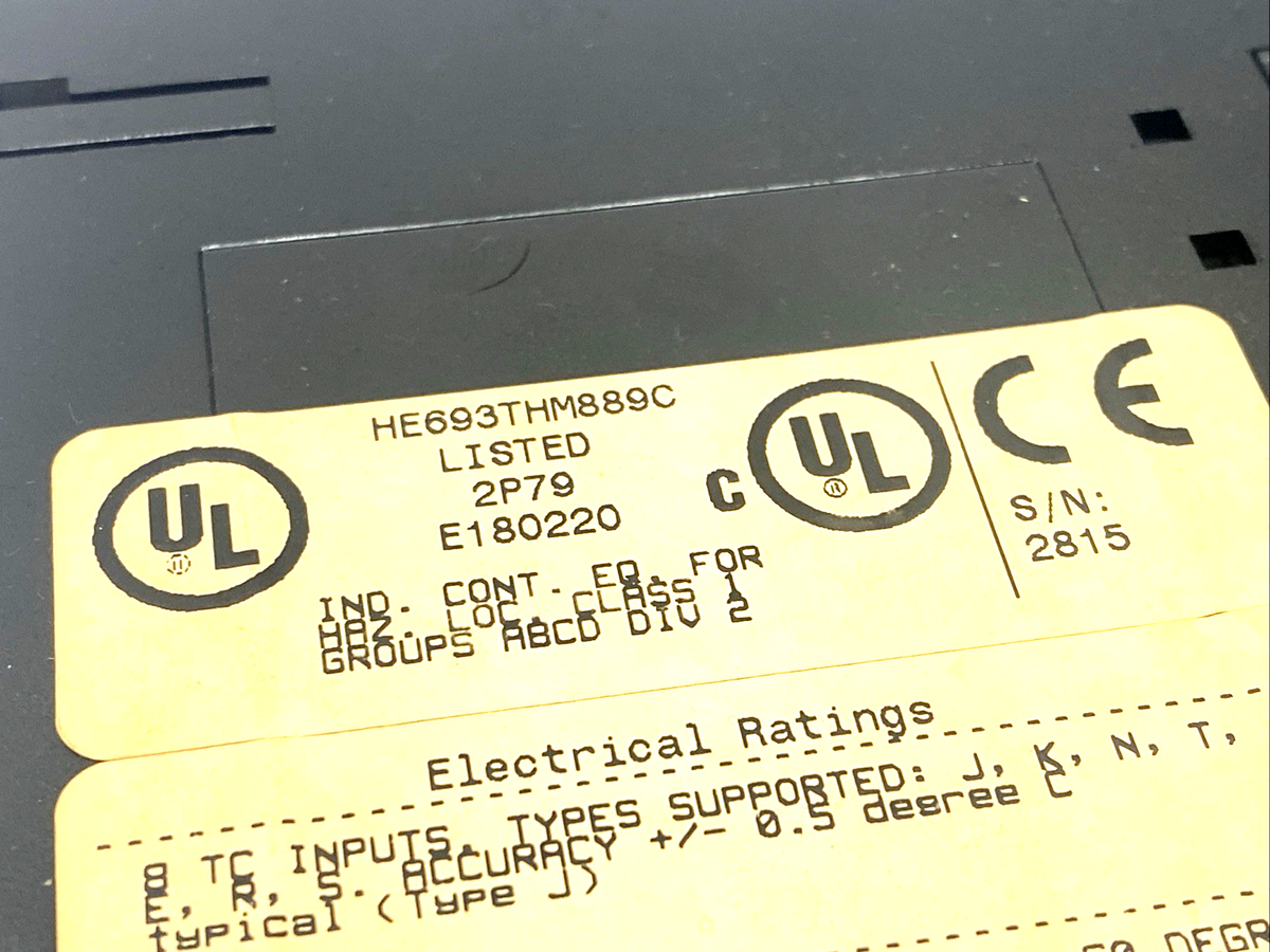 HE693THM889C | GE Fanuc Thermocouple Module, 8 TC Inputs, CHIPPED TAB - Used - Maverick Industrial Sales
