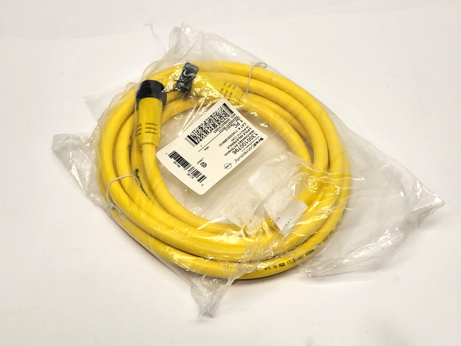 Brad Connectivity 1300100796 Mini-Change M to F Cordset 4-Pole 114030A38M030 - New – Open box - Maverick Industrial Sales