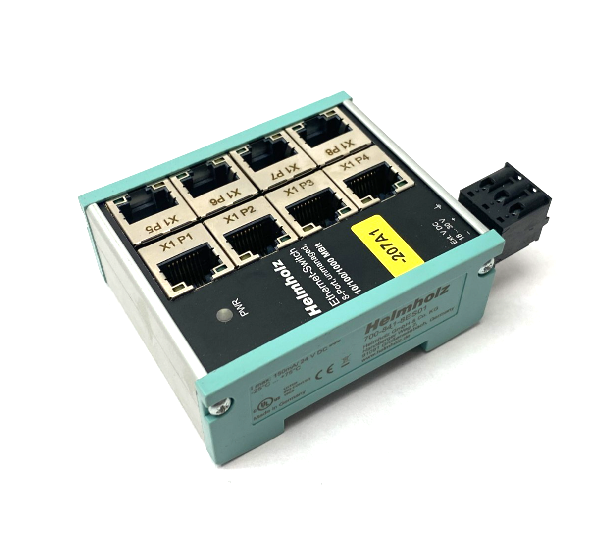 Helmholz 700-841-8ES01 FLEXtra Unmanaged Ethernet Switch 8-Port 10/100/1000Mbps - Used - Maverick Industrial Sales