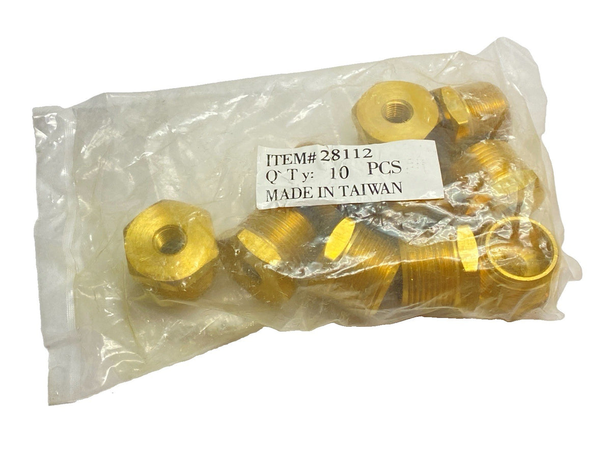 28112 | Midland Industries Hex Bushing 1" Male NPTF x 1/4" Female NPTF LOT OF 10 - New - Maverick Industrial Sales