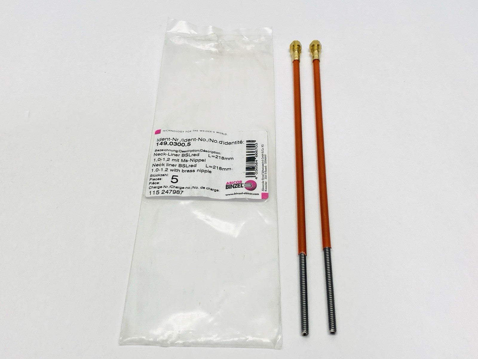 149.0300.5 | Abicor Binzel Neck Liner BSLred LOT OF 2 - New - Maverick Industrial Sales