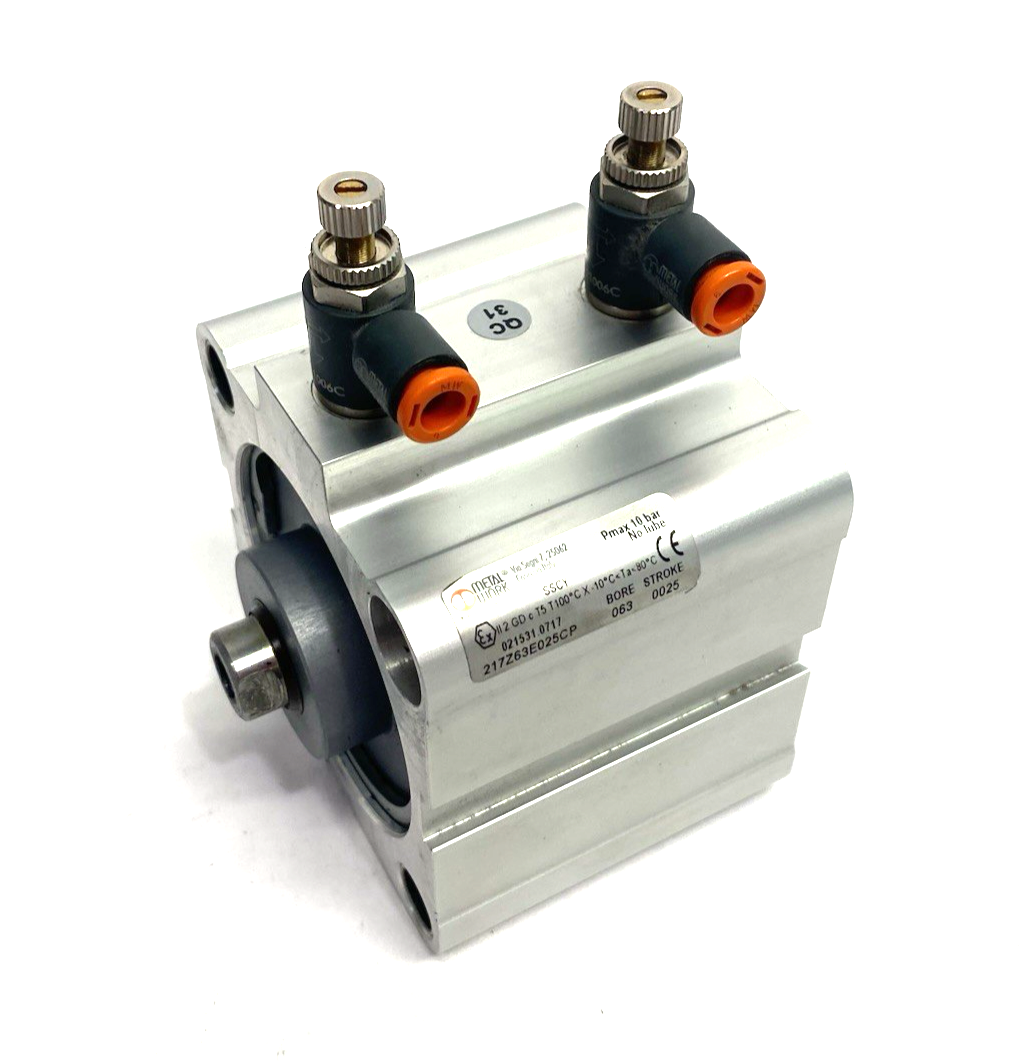 Metal Work 217Z63E025CP Compact Pneumatic Cylinder 063 Bore, 0025 Stroke - Maverick Industrial Sales