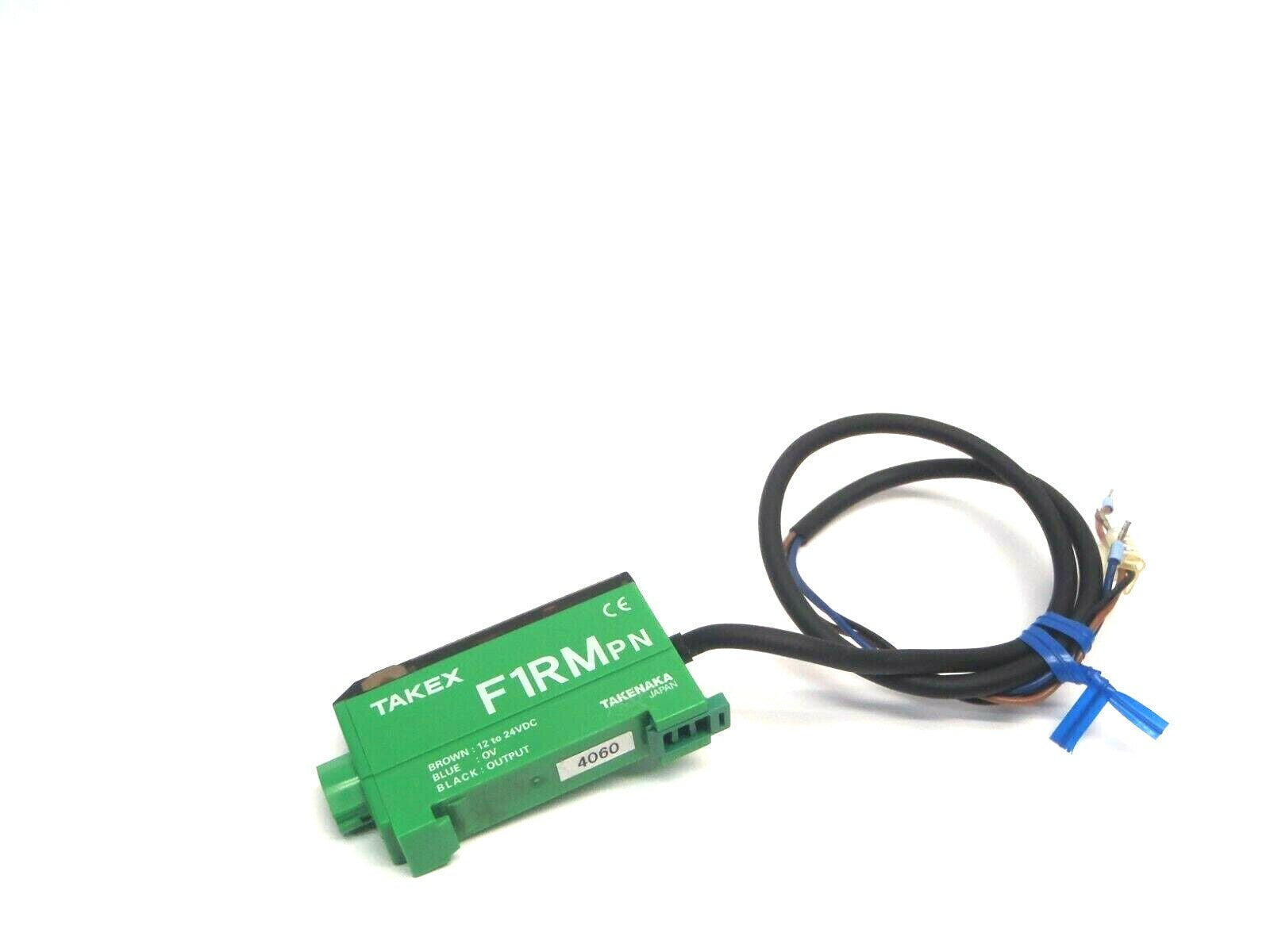 Takex F1RMPN Green Fiber Optic Sensor With Cable 12-24VDC - Used - Maverick Industrial Sales