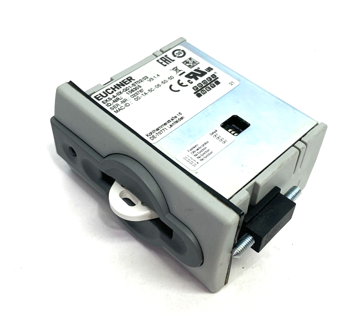 EKS-A-IIX-G01-ST02/03 | Euchner 106305 Electronic Key Profinet Adapter w/ Key - Used - Maverick Industrial Sales