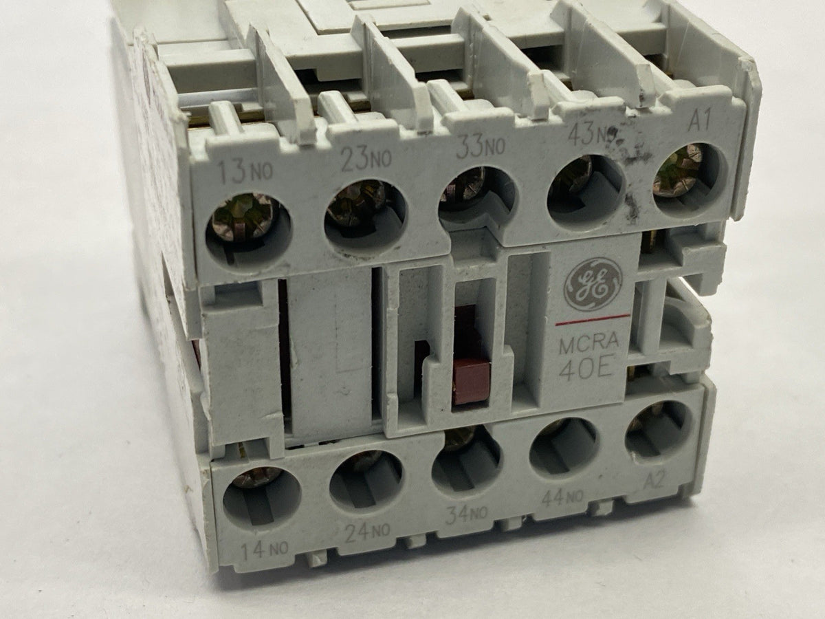 MCRA40E | General Electric Auxiliary Mini Control Relay 110/120V MBOAJ Coil- Used - Maverick Industrial Sales