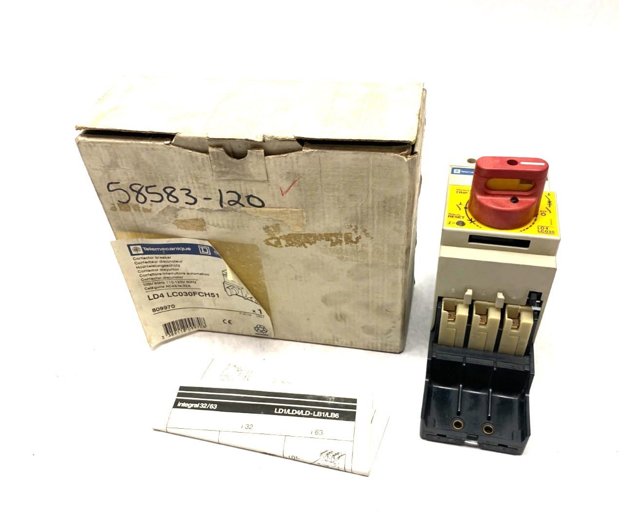 Square D Telemecanique LD4 LC030FCH51 Integral DOL Contactor Breaker 809970 - Maverick Industrial Sales