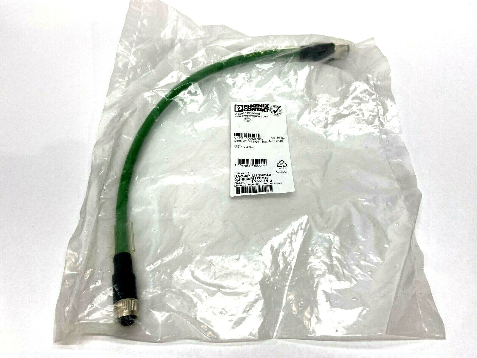 Phoenix Contact SAC-5P-M12MSB/0,3-900/M12FSB 1507162 Cordset - Maverick Industrial Sales