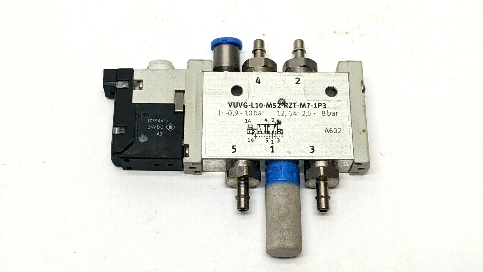 Festo VUVG-L10-M52-RZT-M7-1P3 Air Solenoid Valve w/ VAVE-L1-1H2-LR Sub-Base - Maverick Industrial Sales