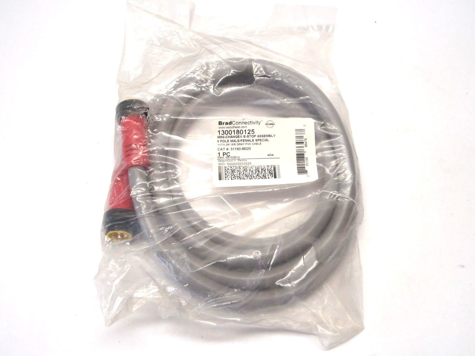 1300180125 | Woodhead BradConnectivity Mini-Change E-Stop Assy. 6 Pole M/F 2M- New – Open box - Maverick Industrial Sales