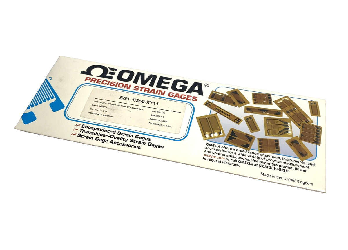 Omega SGT-1/350-XY11 Bi-Axial T-Rosette Strain Gauges 1.5mm x 2mm 350 Ohm 5-PACK - Maverick Industrial Sales