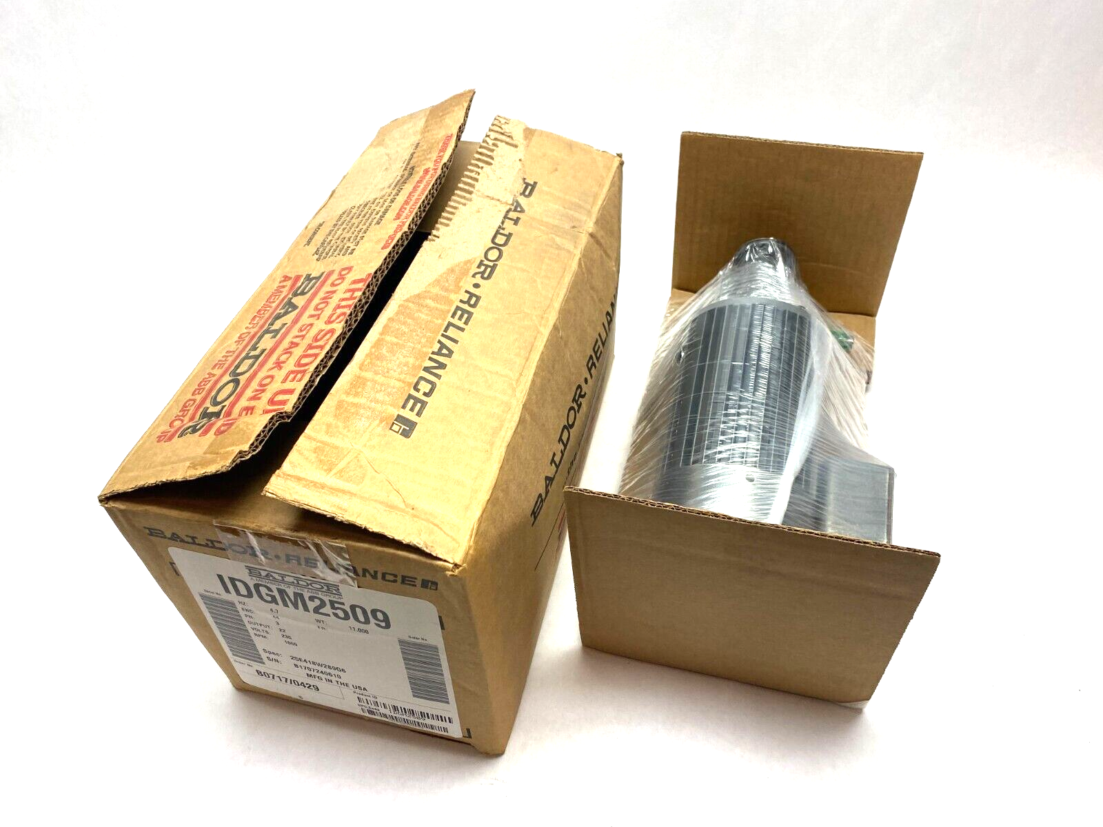 Baldor Reliance IDGM2509 Right Angle Gearmotor, 0.38HP, 3-Ph, 75:1 Ratio - Maverick Industrial Sales