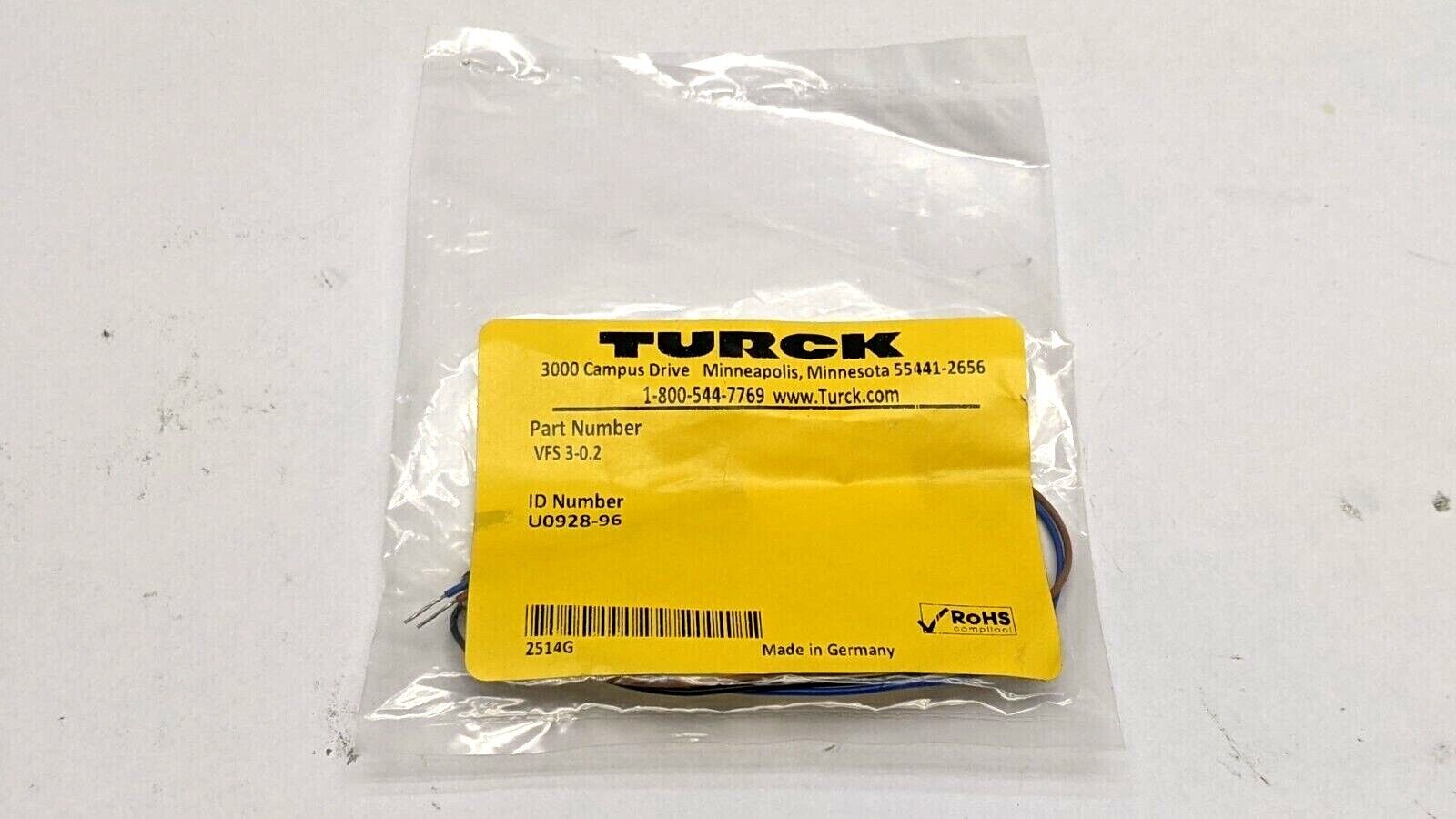 Turck VFS 3-0.2 Receptacle U0928-96 - New - Maverick Industrial Sales