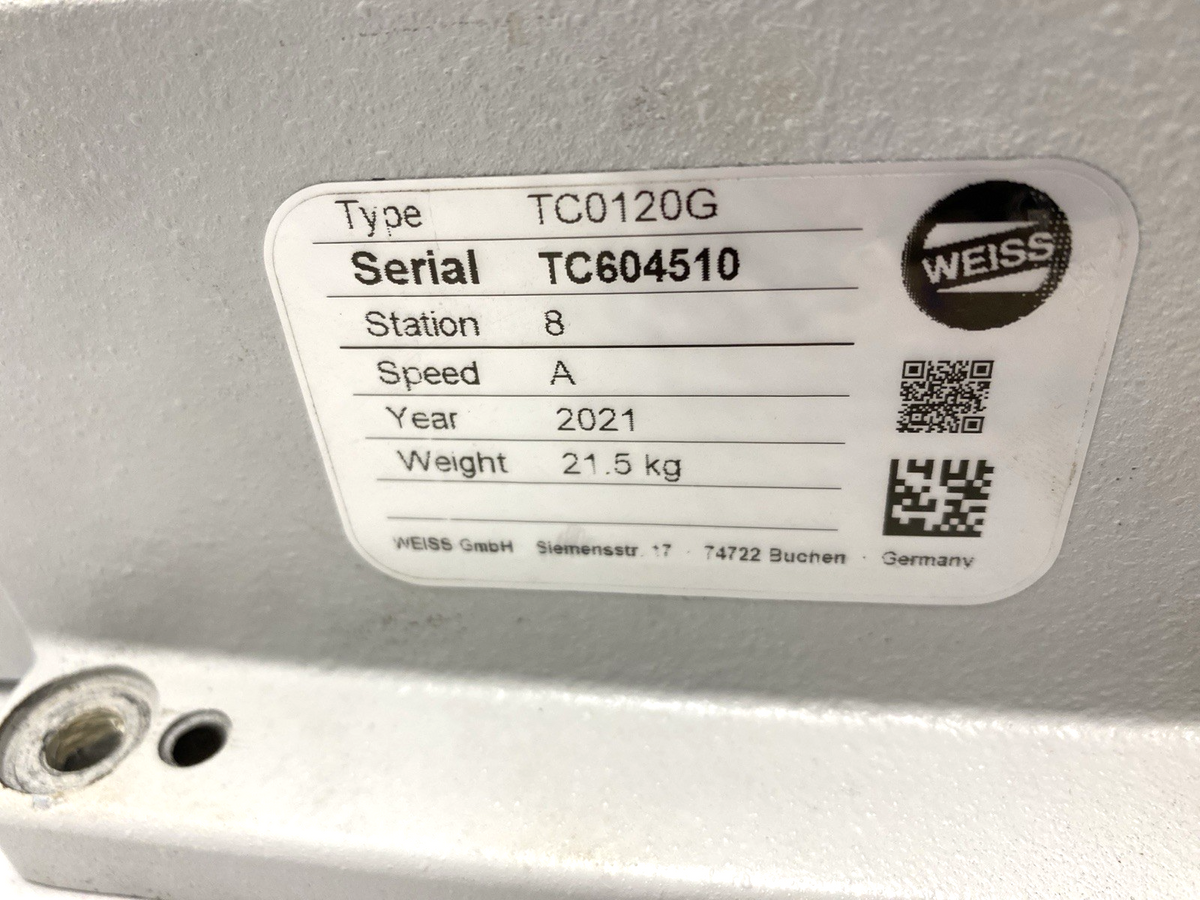 TC0120G | Weiss Rotary Indexing Table 8-Station TC120G Spd A, AZKA 56L-4T Motor - Used - Maverick Industrial Sales