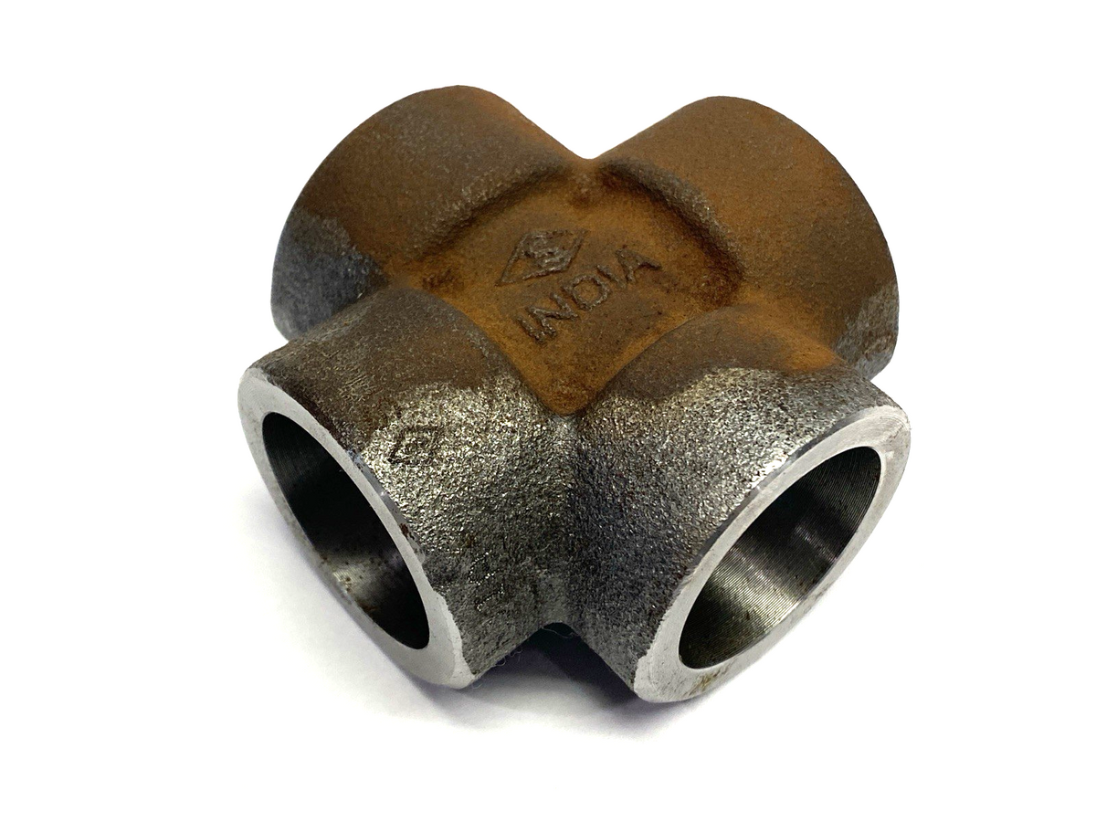 Socket Weld Cross 1", Forged Steel, Class 3000, A105N SHELFWARE - Maverick Industrial Sales