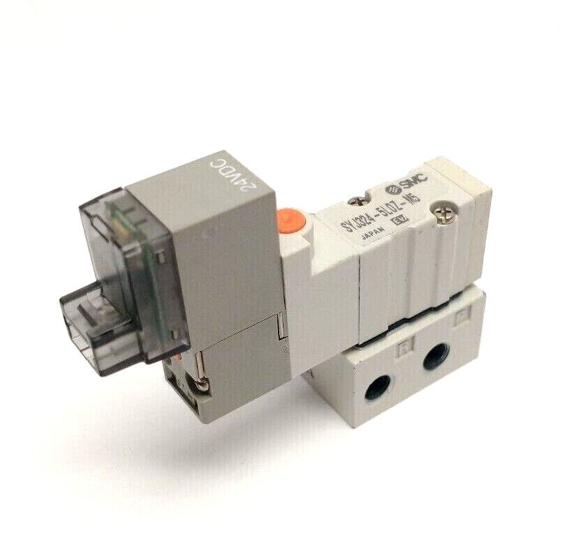 SMC SYJ324-5LOZ-M5 3-Port 2-Position Solenoid Valve M5 Base Mounted 24VDC - Maverick Industrial Sales