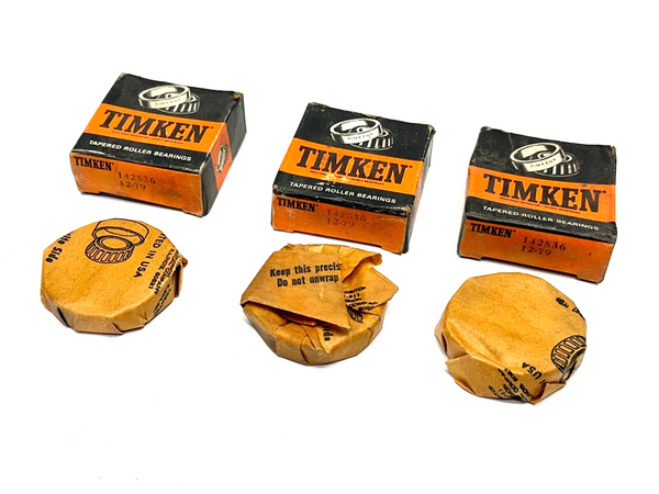 Timken 142536 12-79 Tapered Roller Bearing LOT OF 3 - Maverick Industrial Sales