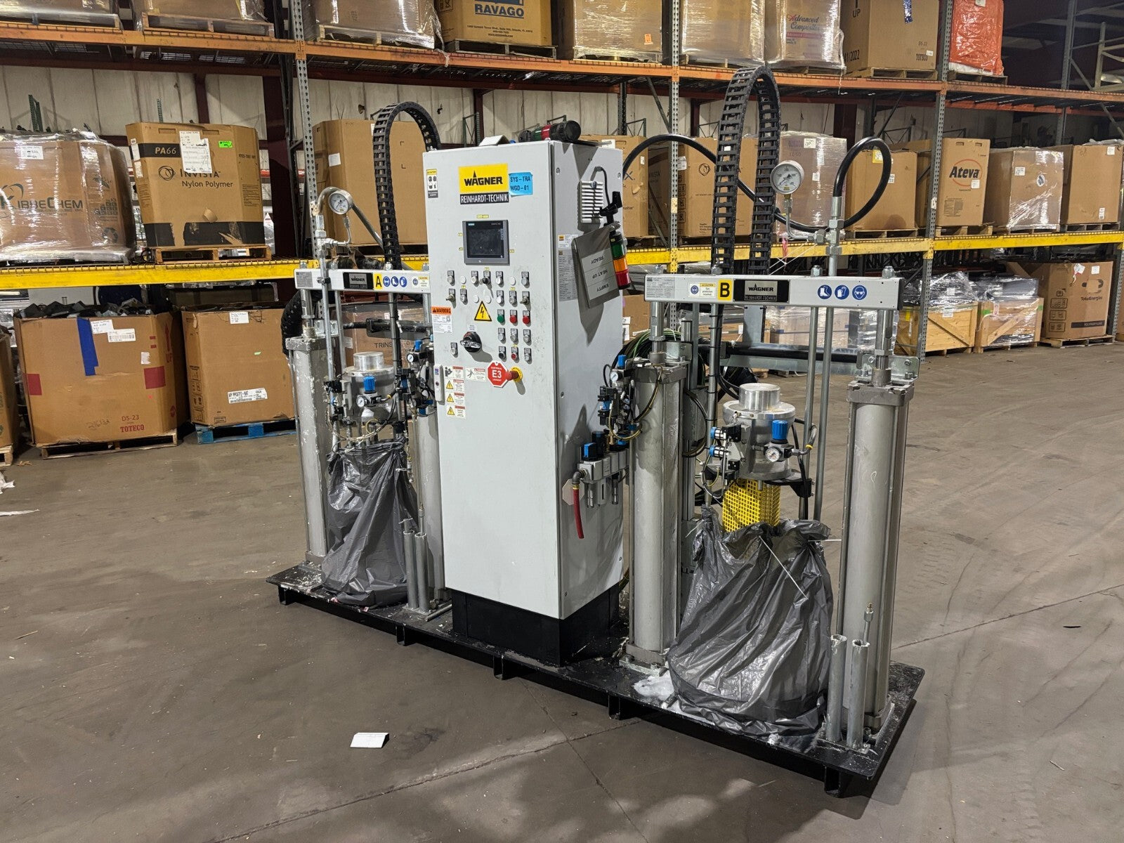 Wagner Reinhardt-Technic Conti Flow Robot Controller with (2) Feeding Unit 2000 - Used - Maverick Industrial Sales