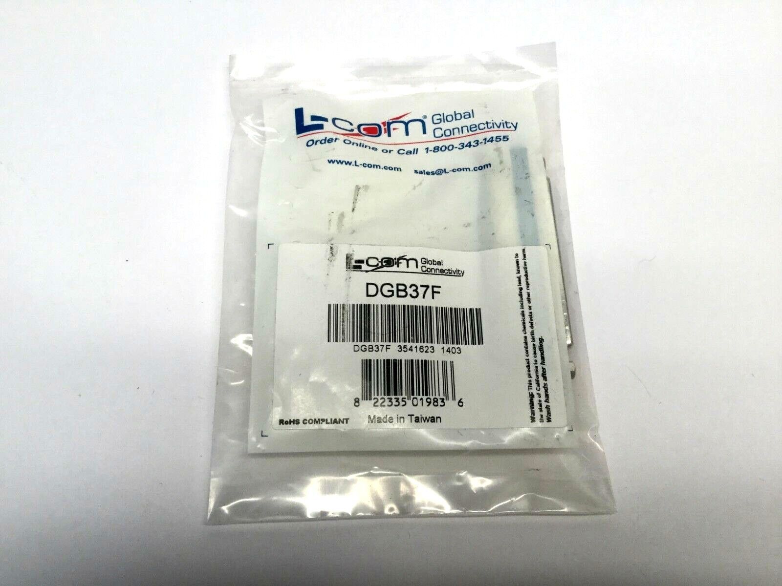 L-com DGB37F D-Sub Gender Changer, Female/Female, 3A - New – Open box - Maverick Industrial Sales