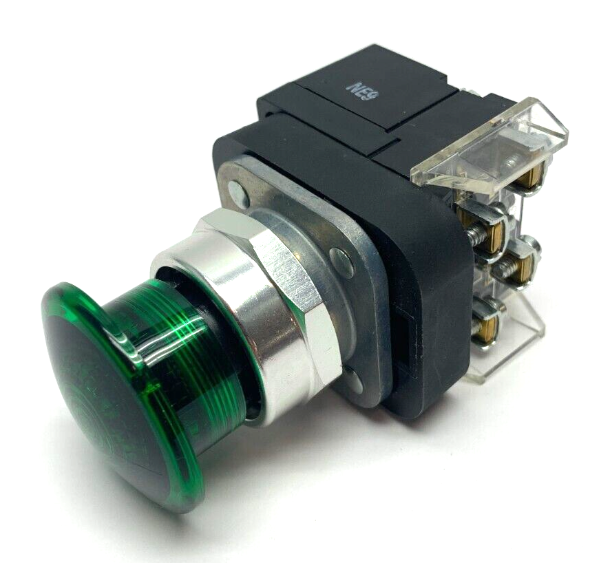 800T-QMH2B | Allen Bradley Ser U 30mm Green Illuminated Push Button 40mm Mush Head - New Other - Maverick Industrial Sales
