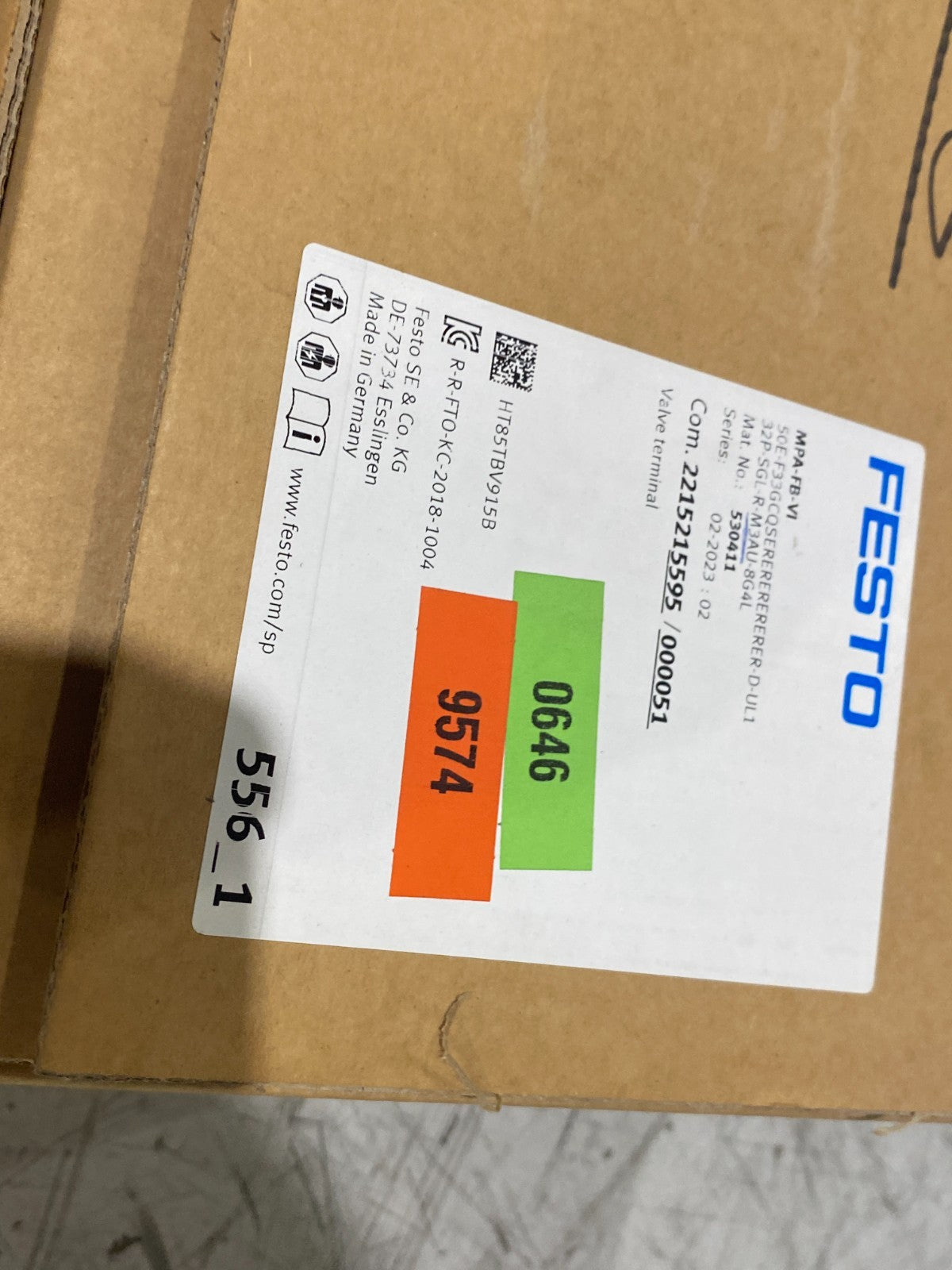 Festo MPA-FB-VI-... Valve Terminal Manifold, Configured, 530411 - Maverick Industrial Sales