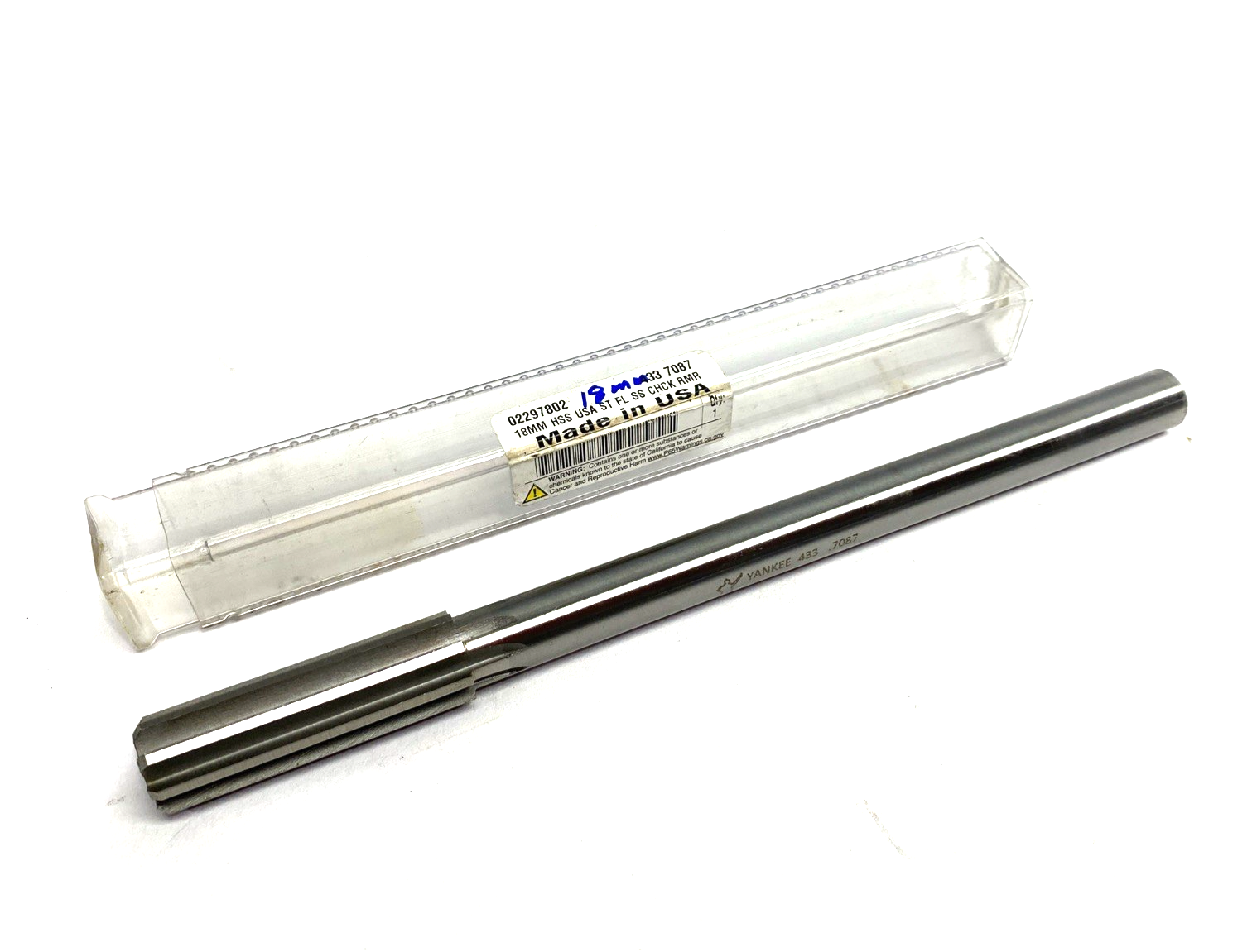 02297802 | Chucking Reamer: 18.00 mm, 9" OAL, 2-1/4" Flute Length, Straight - Used - Maverick Industrial Sales