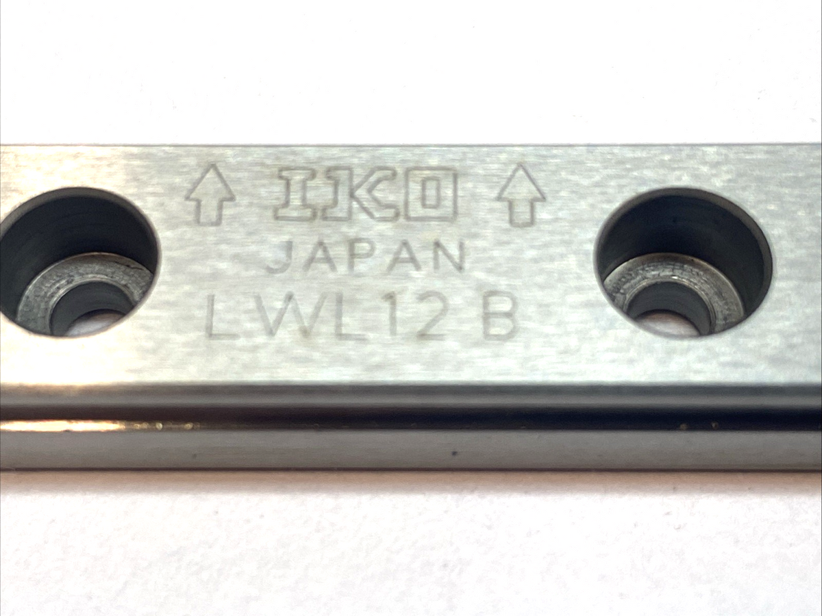 LWL12B | IKO Linear Bearing Guide Blocks (2x) w/ Guide Rail 475mm L x 12mm W- Used - Maverick Industrial Sales