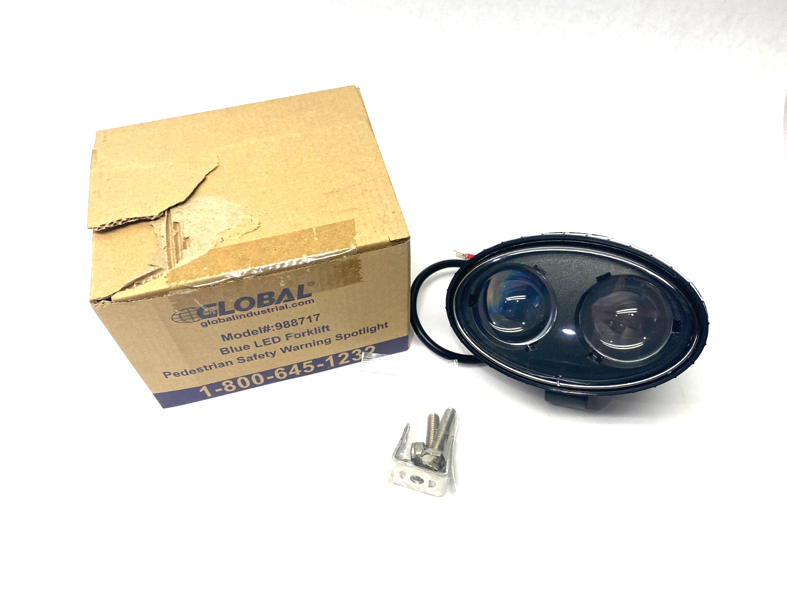 988717 | Global Industrial Blue LED Forklift Pedestrian Safety Warning Spotlight - New – Open box - Maverick Industrial Sales