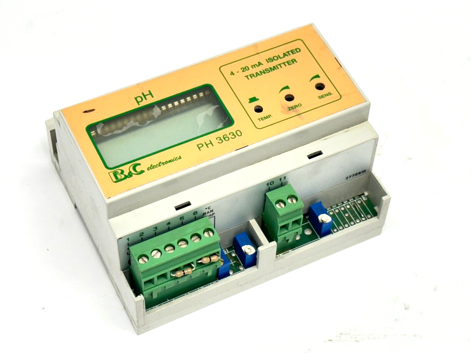 B&C Electronics PH3630 2-Wire DIN Rail pH Transmitter 2778910 - For parts or not working - Maverick Industrial Sales