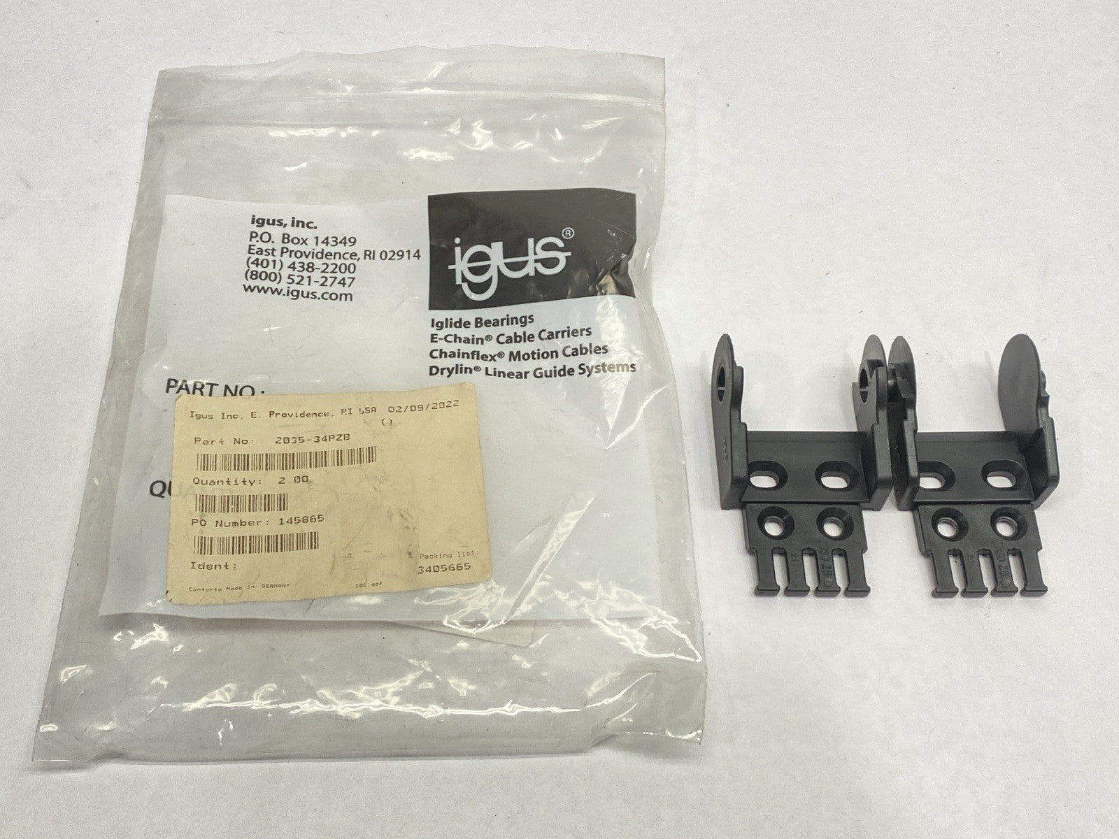 2035-34PZB | Igus Pivoting Mounting Bracket For E-Chain Cable Carrier LOT OF 2 - New Other - Maverick Industrial Sales