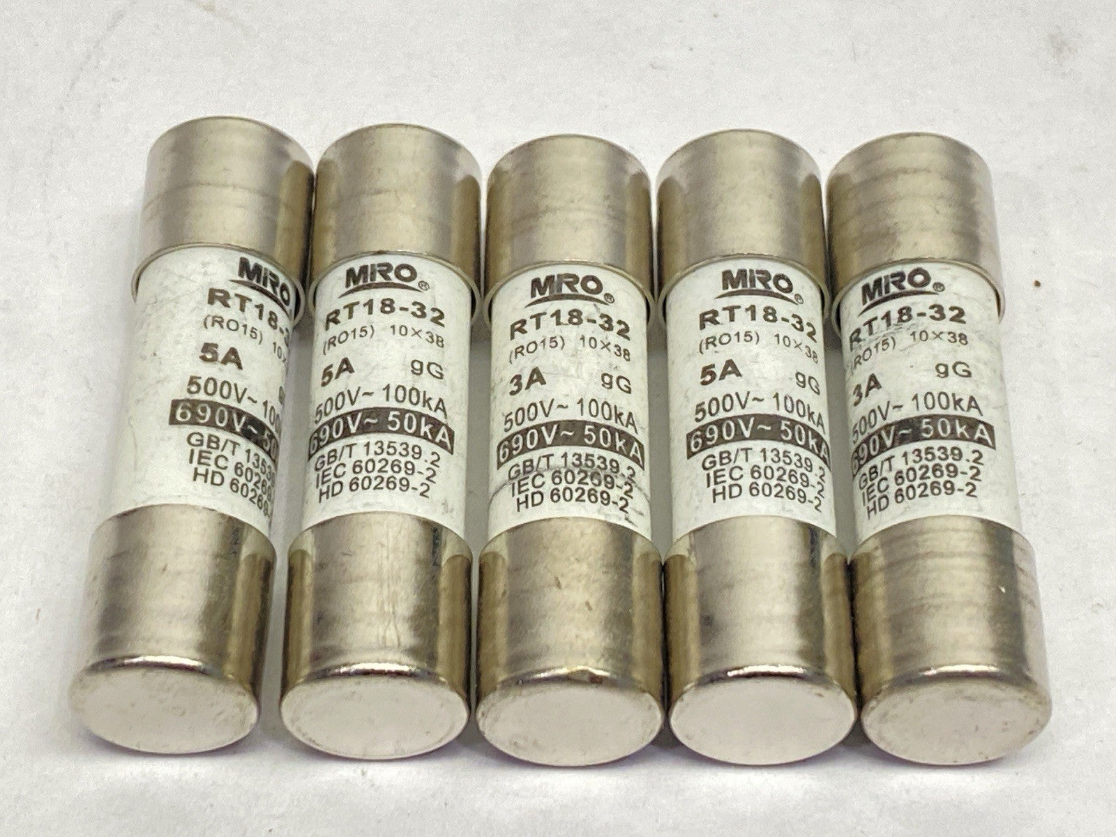 RT 1.8-32 | MIRO Fuses 5A 500V/690V LOT OF 5 - New - Maverick Industrial Sales