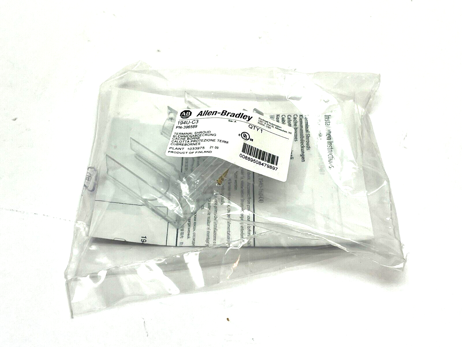 194U-C3 | Allen Bradley Ser. A Terminal Shroud 3 Pole - New - Maverick Industrial Sales