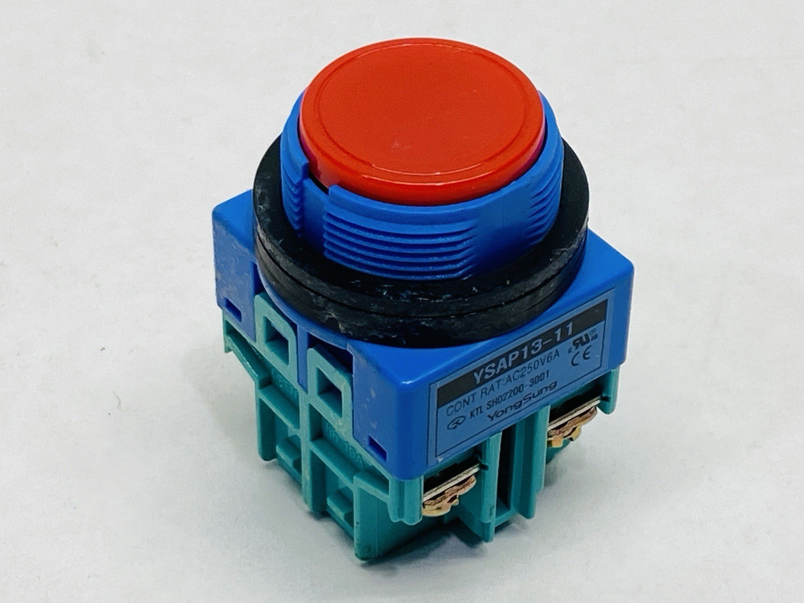 YongSung YSAP 13-11 Pushbutton Switch Red 6A 250VAC - Maverick Industrial Sales