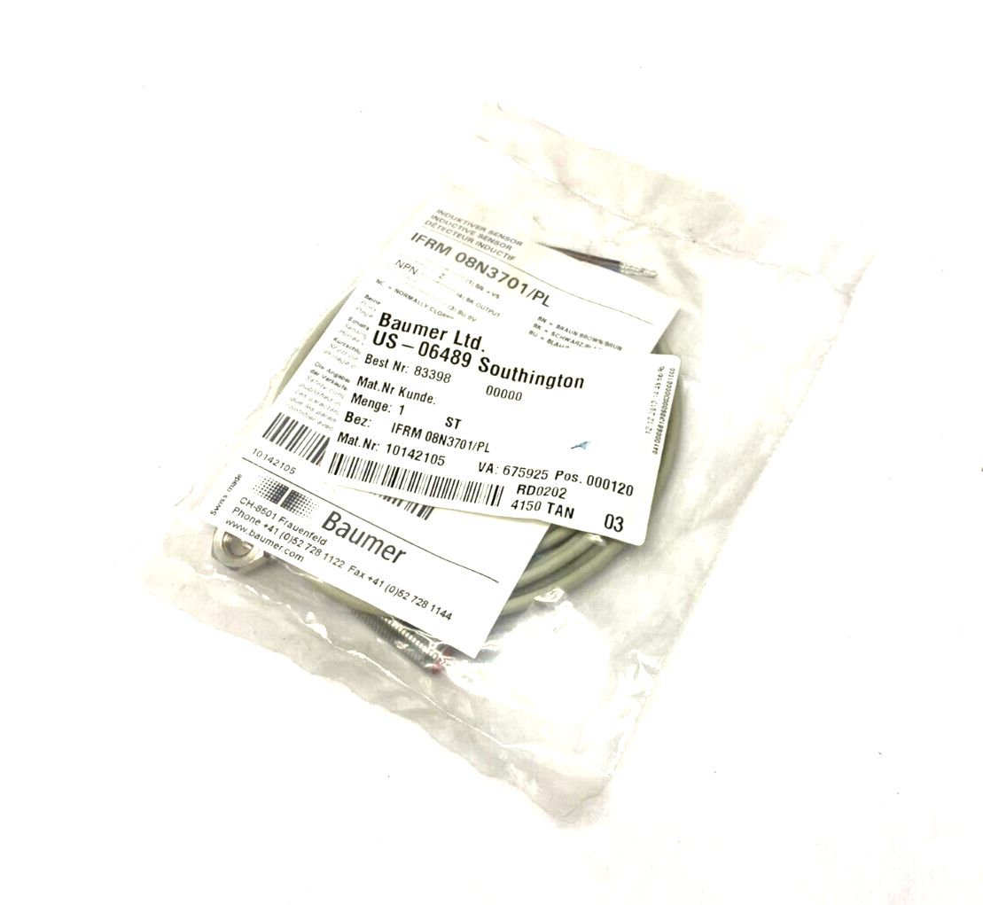Baumer IFRM 08N3701/PL Inductive Proximity Switch Sensor 10142105 - Maverick Industrial Sales