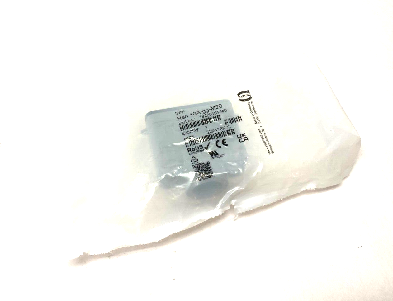 Harting 19200101440 Heavy Duty Hood Top Entry Connector, Han A, M20 - Maverick Industrial Sales