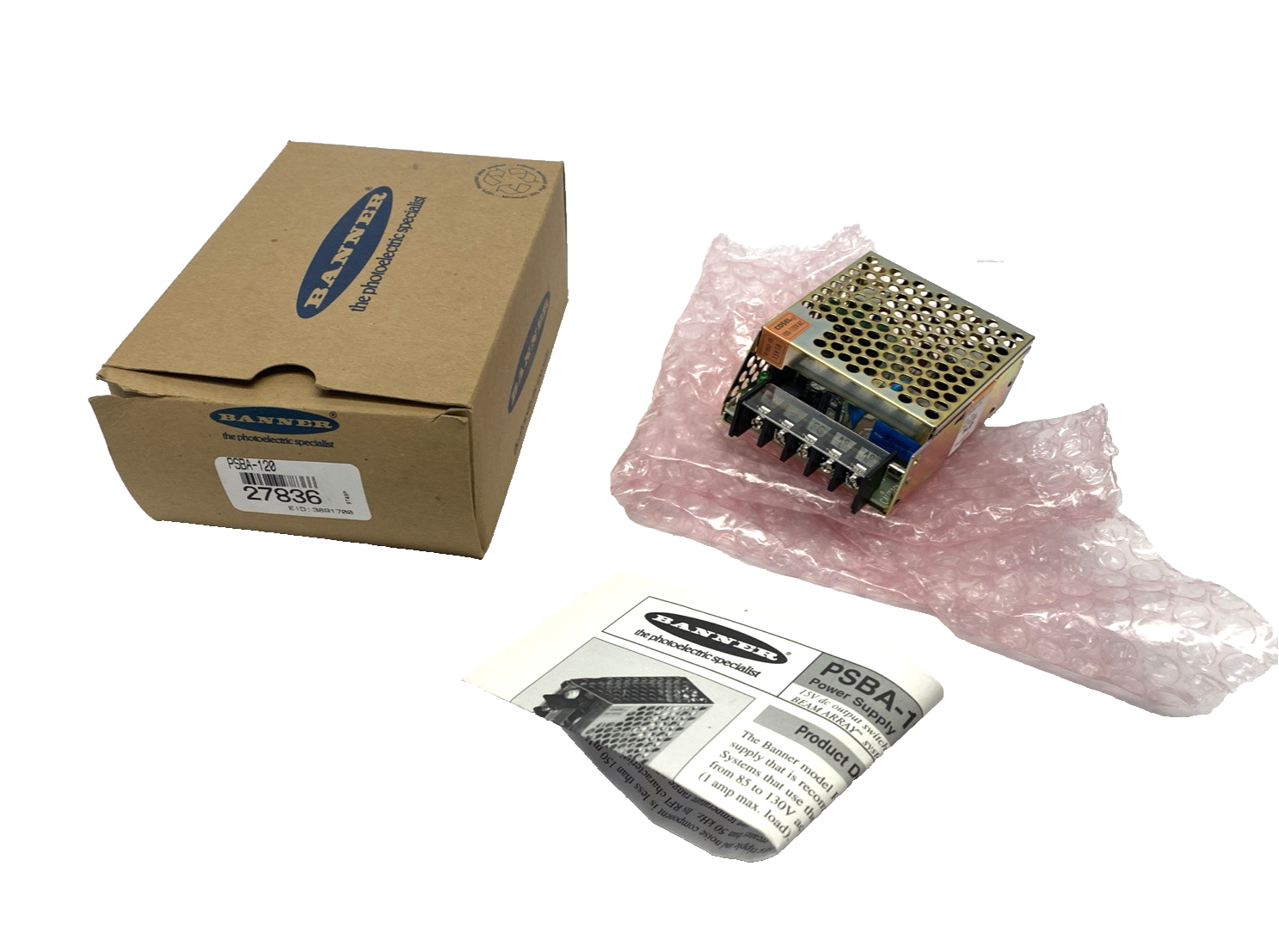 R15U-15,PSBA-120,27836 | Banner PSBA-120 Power Supply 15V 1A 120VAC 27836 Cosel R15U-15 - New - Maverick Industrial Sales