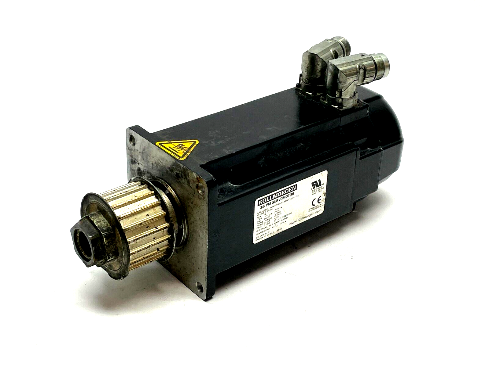 Kollmorgen AKM53K-BKC2R-00 Servo Motor 4500RPM 640VDC 3.06kW w/ Gear - For parts or not working - Maverick Industrial Sales