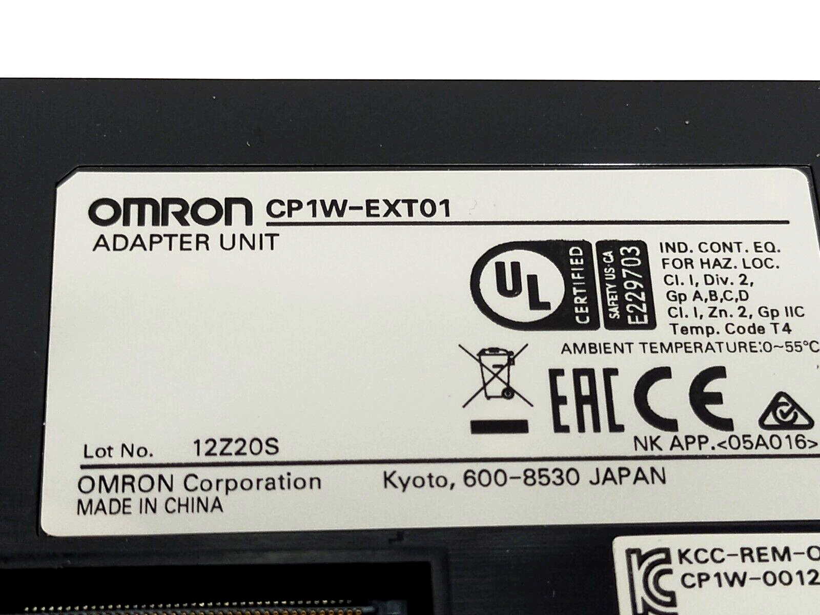 Omron CP1W-EXT01 PLC Adapter Unit, CJ - New – Open box - Maverick Industrial Sales