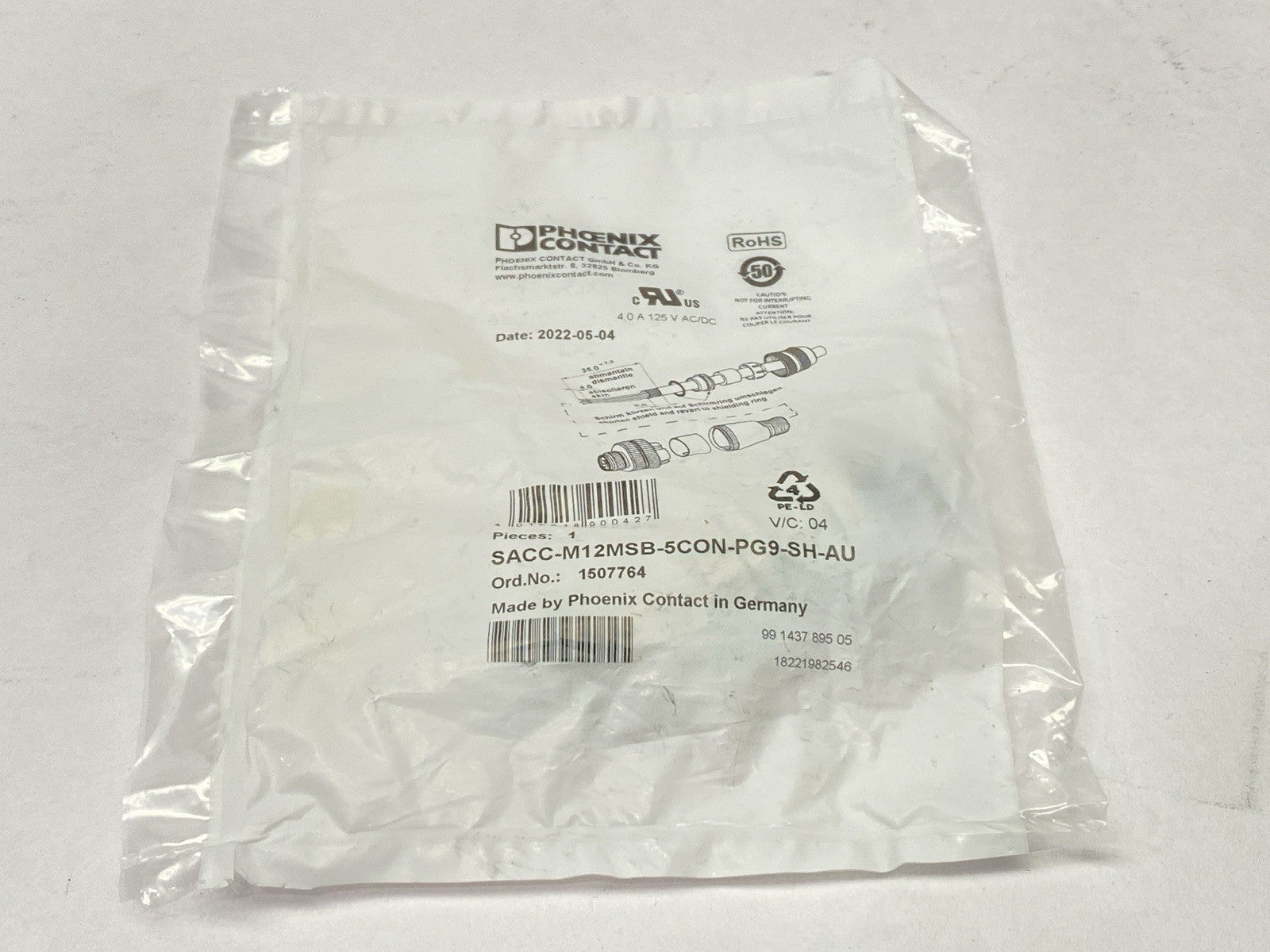 SACC-M12MSB-5CON-PG9-SH-AU,1507764 | Phoenix Contact - New - Maverick Industrial Sales