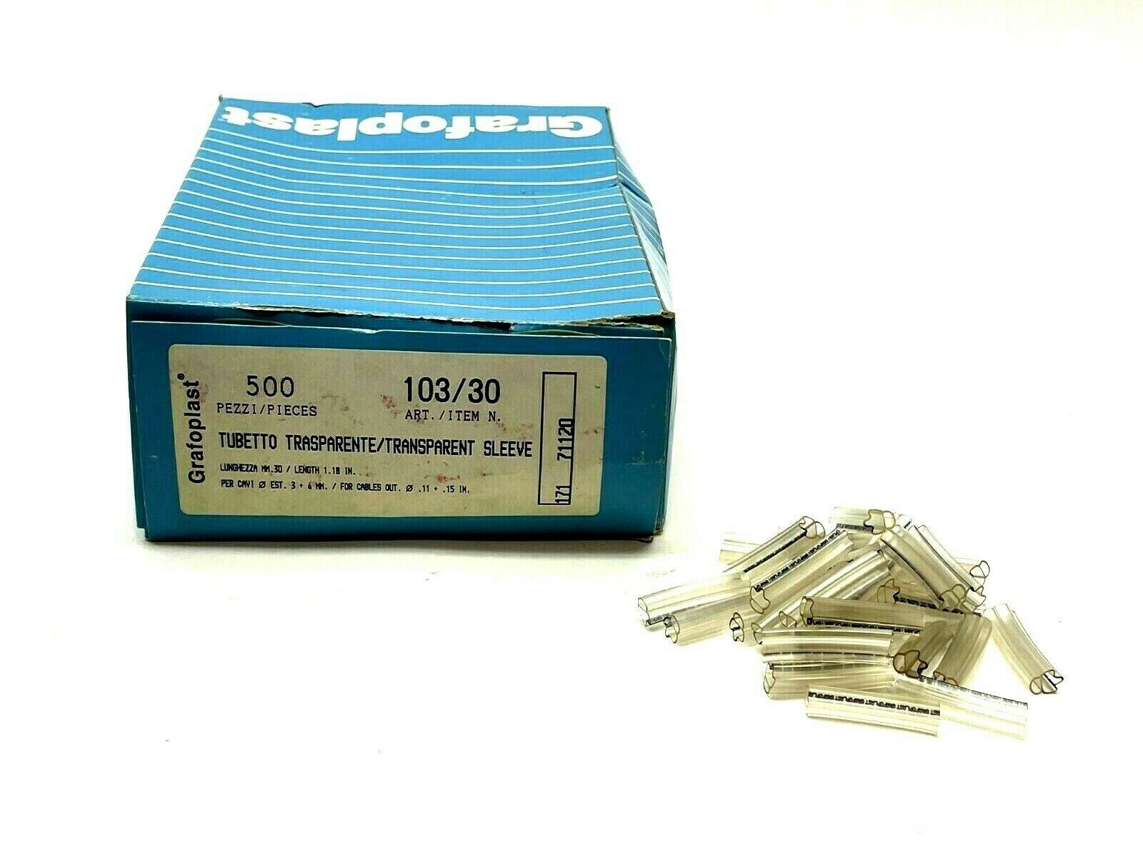 103/30 | Grafoplast Transparent Sleeves 30mm 10-12AWG PKG OF 500 - New – Open box - Maverick Industrial Sales