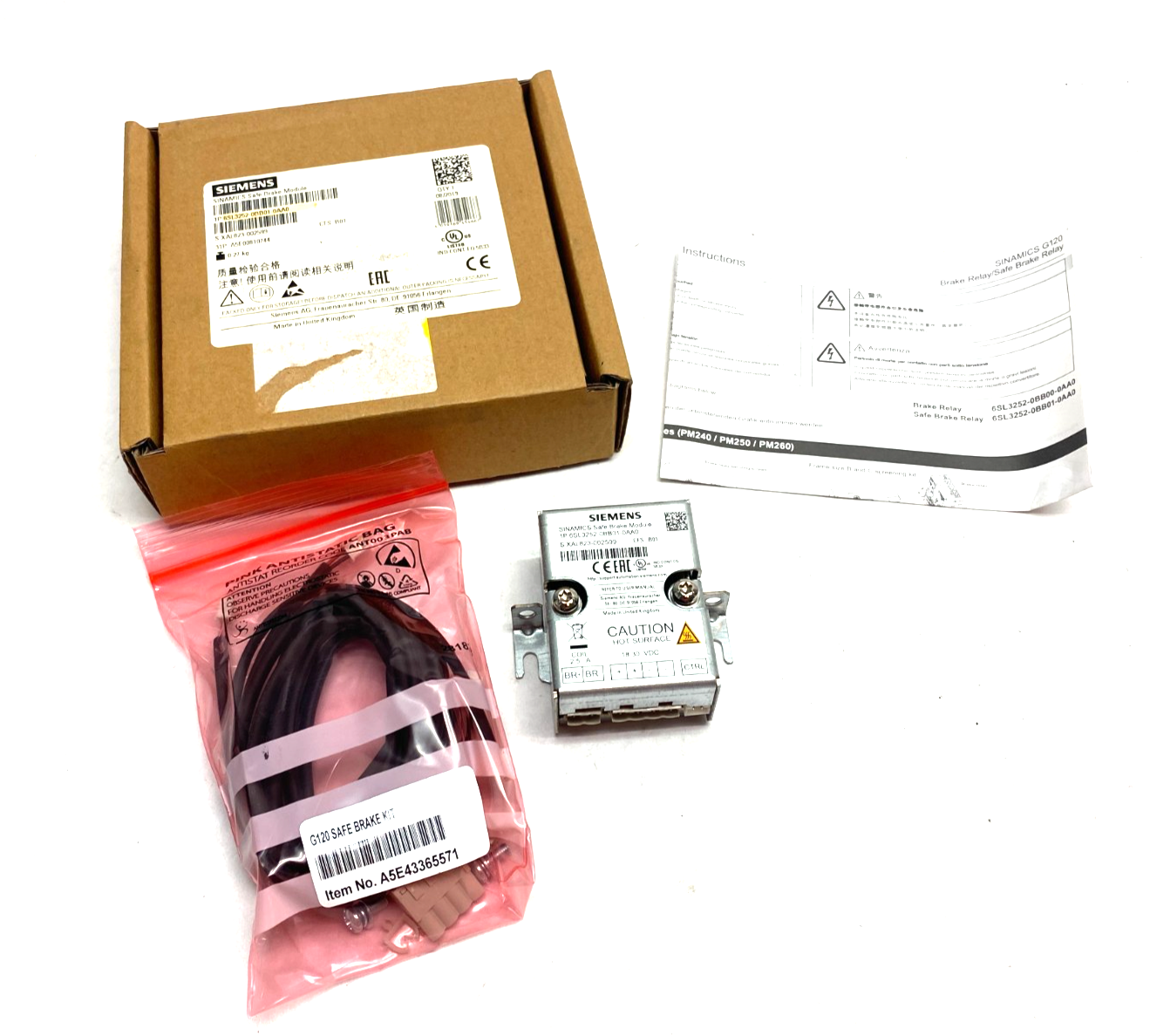 Siemens 6SL3252-0BB01-0AA0 SINAMICS Safe Brake Relay for Power Module - Maverick Industrial Sales