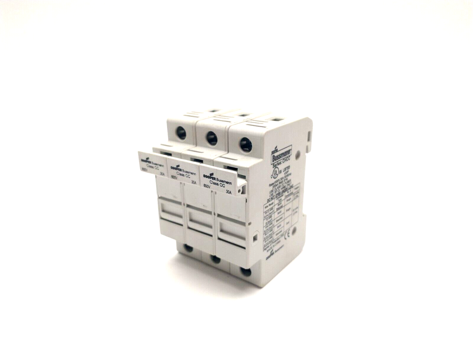 CHCC3DU | Cooper Bussmann Finger-Safe Fuse Holder 3P 600V 30A - Used - Maverick Industrial Sales