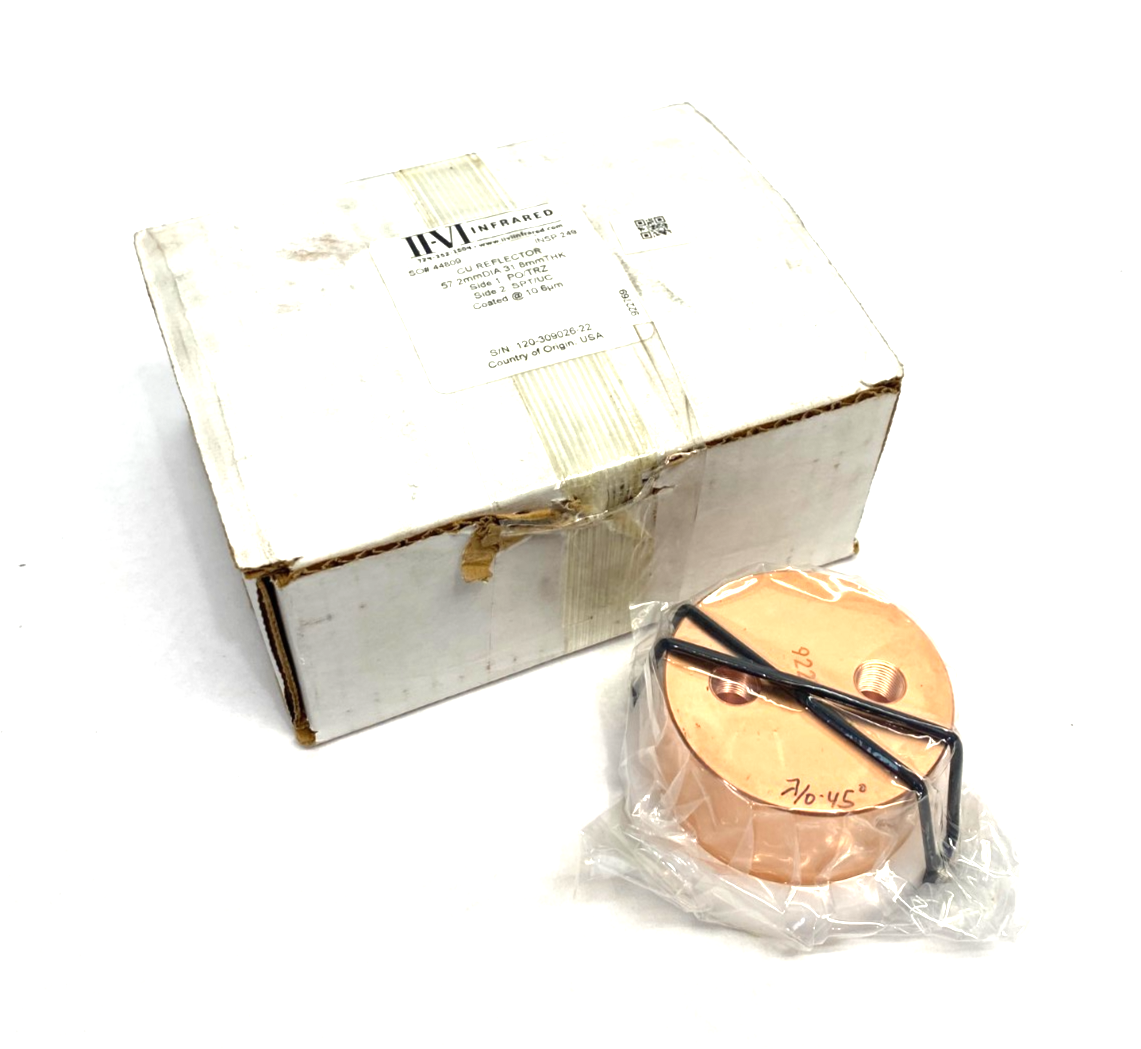 922769 | II-VI Infrared CU Reflector 57.2mm Dia. 31.8mm Thick PO/TRZ, SPT/UC - New - Maverick Industrial Sales