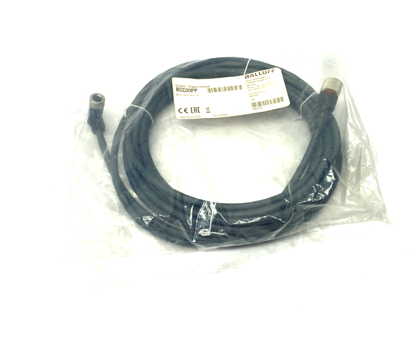 BCC00PP, BIS C-523-PU1-05 | Balluff BCC00PP Double Ended Cordset BIS C-523-PU1-05 - New – Open box - Maverick Industrial Sales