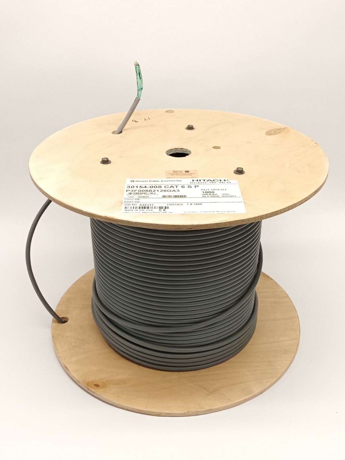 30154-008 | Hitachi Cat 6 Communication Cable Gray 205' FT - Open box - Maverick Industrial Sales