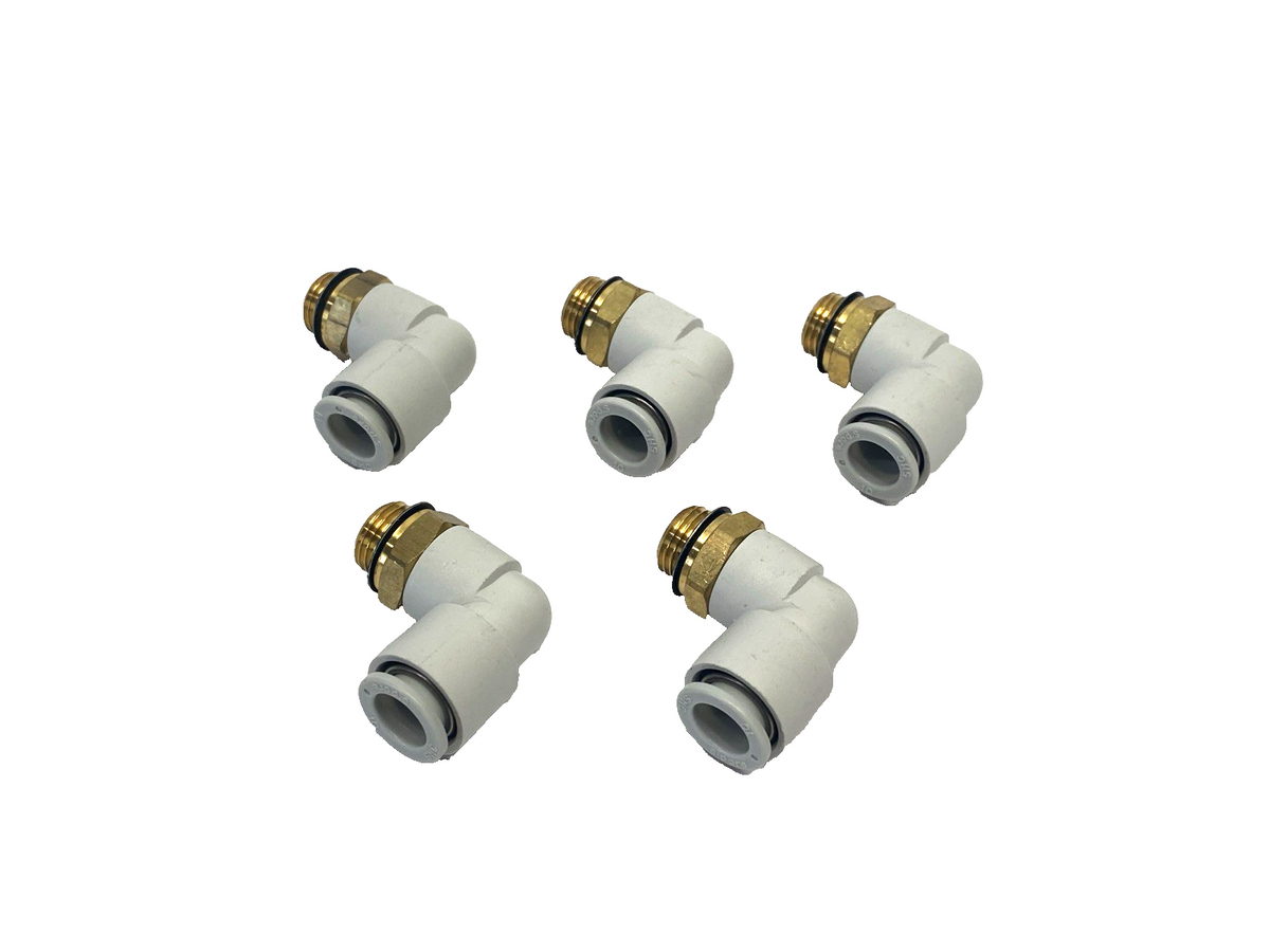 SMC KQ2L10-G02A One-Touch Fitting, Male Elbow, 10mm Tube OD G1/4 Thread LOT OF 5 - Maverick Industrial Sales
